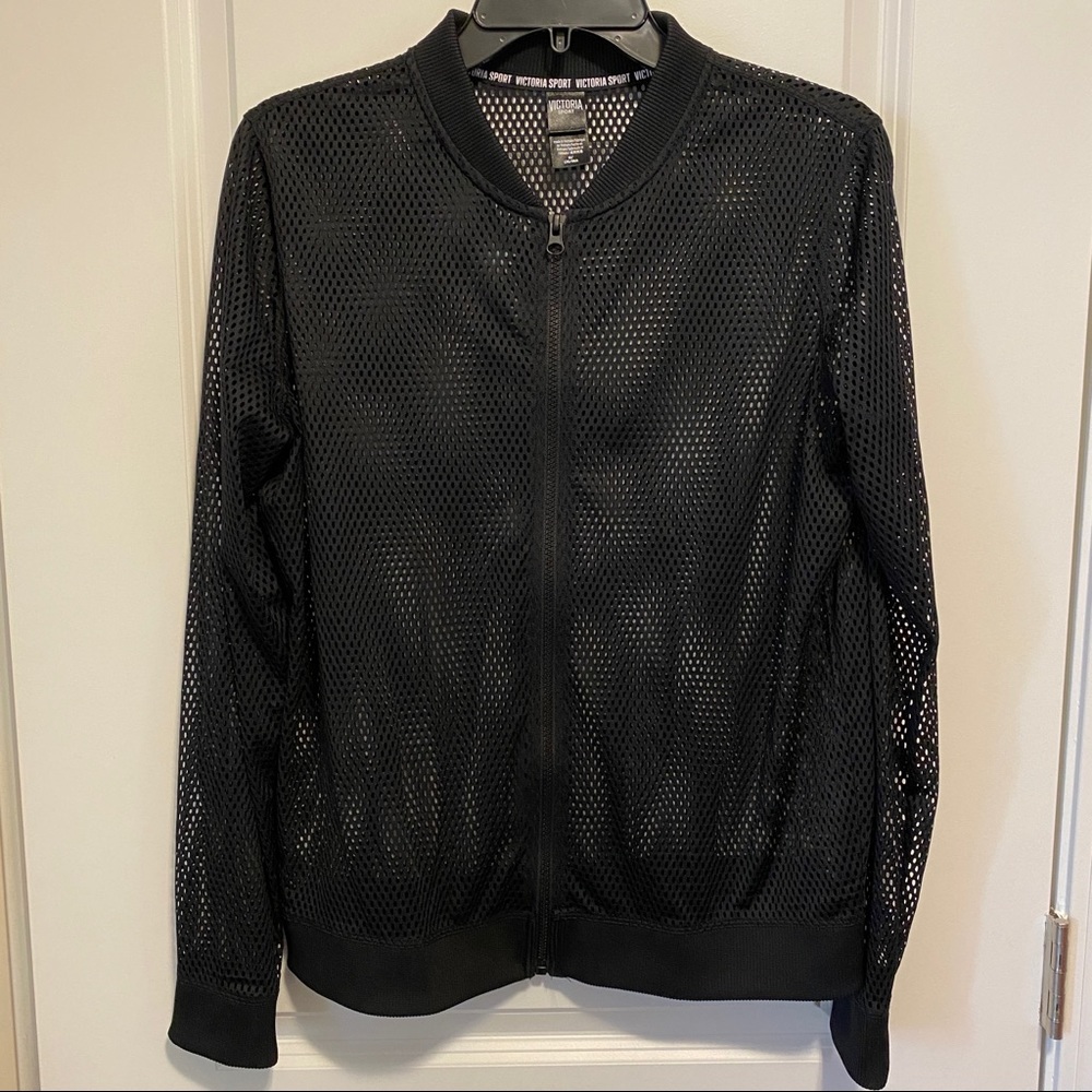 Black Mesh Zip Up